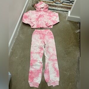 Frankies Bikinis Ranger Sweatsuit Heavenly Pink Tie Dye